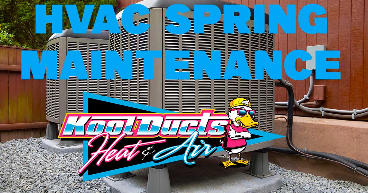 Spring HVAC maintenance technician servicing air conditioning unit in Wilmington NC